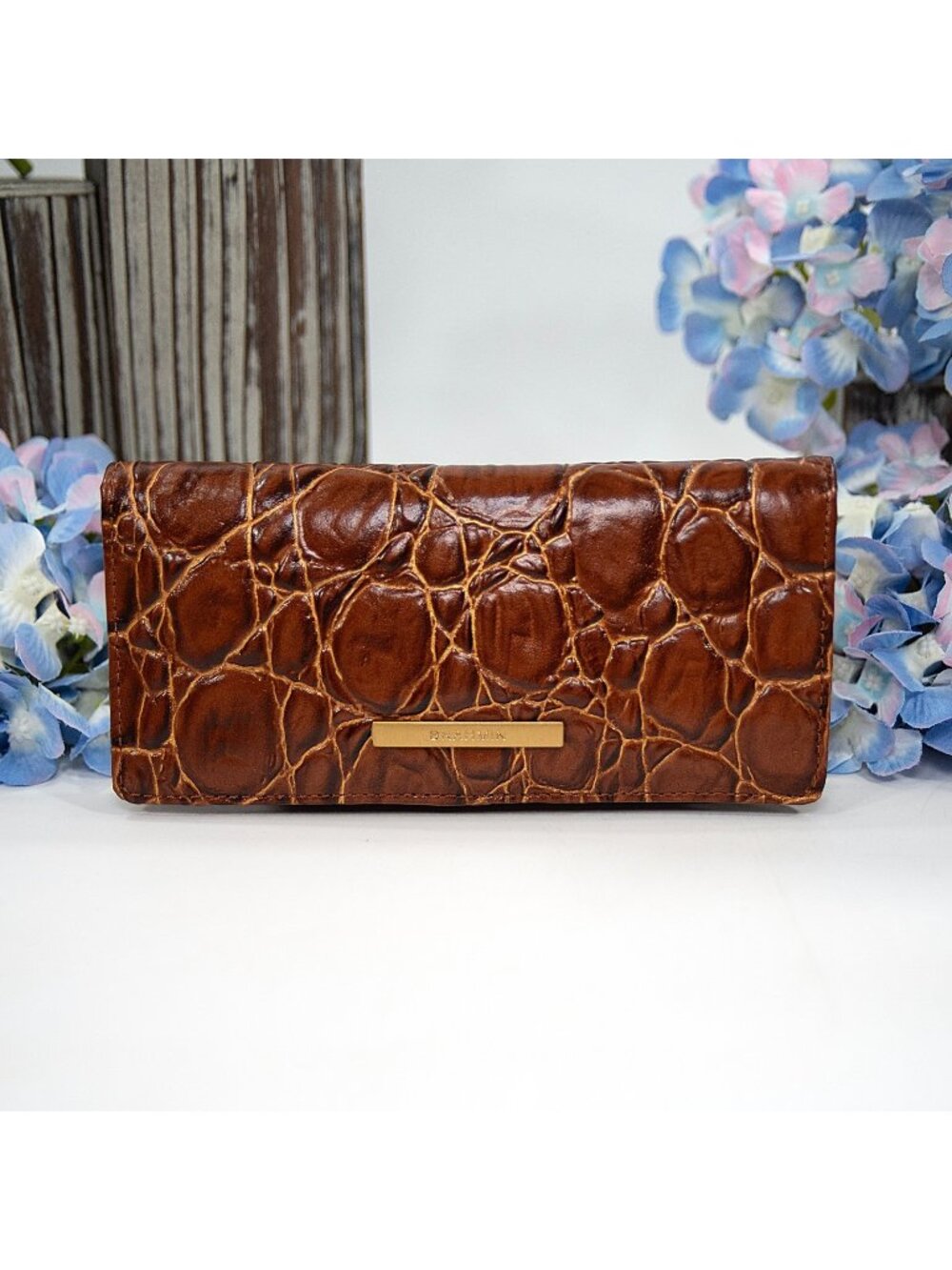 Brahmin Sparkling Cider Barnard Embossed Leather Ady Bifold Wallet NWT